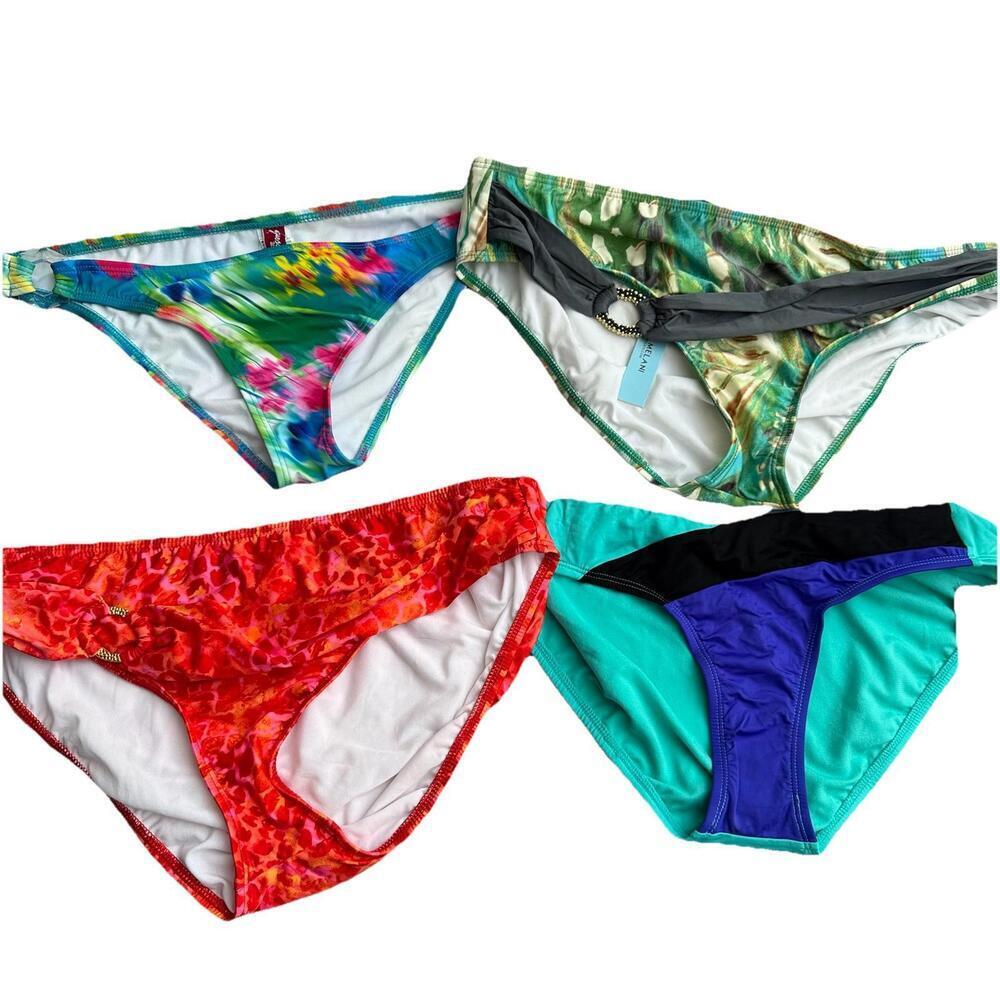Lot Of 4 New  Swimsuit Bikini Bottoms Sz Womens L Large Melani Jag Guess